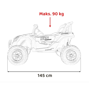 Duży Buggy dla dzieci UTV X3 Off-Road 2-osobowy 4 x 200W Czerwony BBH-028.CR
